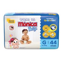 Fralda Turma Da Mônica Baby Mega Tamanho G com 44 Unidades