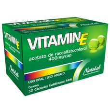 Vitamin-E Natulab 400mg com 30 cápsulas