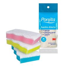 Esponja Para Banho Diario Ponjita Cores Sortidas 1 Unidade