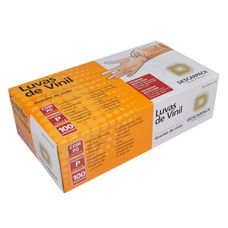 Luvas Vinil Descarpack com Pó Tamanho P com 100 Unidades