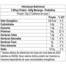 Whey 3W Protein Probiotica Morango 825g