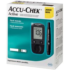 Kit Monitor de Glicemia Accu-Chek Active com 1 Monitor + 10 Tiras Teste + 1 Lancetador + 10 Lancetas