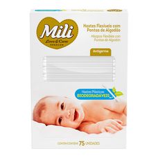 Cotonetes Love Care Hastes Flexíveis com 75 Unidades