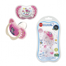 Chupeta Kuka Lumina Night Day Rosa Bc Ortodôntico Número 1 com 2 Unidades