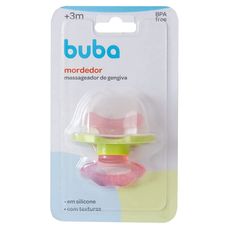 Mordedor Infantil Buba Massageador de Gengiva Rosa