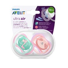 Chupeta Avent Ultra Air 18 + Meses Meninas com 2 Unidades