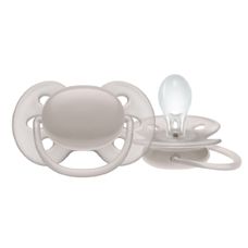 Chupeta Avent Ultra Soft 6-18 Meses Cinza com 1 Unidade