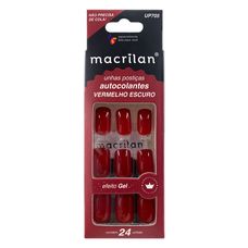 Unhas Postiças Macrilan Médio Vermelho Escuro