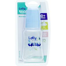 Mamadeira Lolly Big Zoo Bico Silicone Redondo Azul 80ml