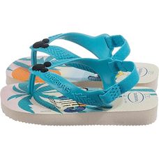 Sandália Havaianas Baby Disney Classic Bege Palha E Azul 21