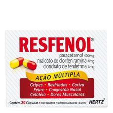 Resfenol Kley Hertz 400mg+ 4mg+ 4mg com 20 cápsulas