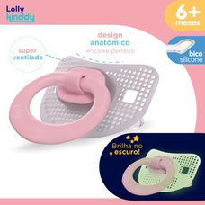 Chupeta Lolly Net Silicone Ortodôntico Tamanho 2 Rosa