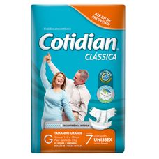 Fralda Geriátrica Cotidian Classica Tamanho G com 7 Unidades