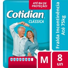 Fralda Geriátrica Cotidian Clássica Tamanho M com 8 Unidades