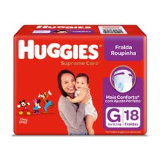 Fralda Huggies Supreme Care Roupinha Jumbo Tamanho G com 18 Unidades