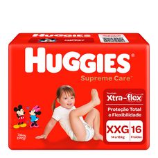 Fralda Huggies Supreme Care Jumbo Tamanho Xxg com 16 Unidades