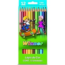 Lápis de Cor Winner Grande com 12 Cores