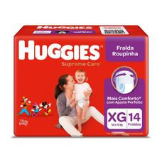 Fralda Huggies Supreme Care Roupinha Jumbo Tamanho Xg com 14 Unidades