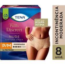 Roupa Íntima Tena Pants Discreet Nude Tamanho P/M com 8 Unidades