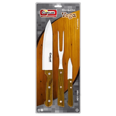 Facas+ Garfo Catuai Vega Churrasco com 3 Peças
