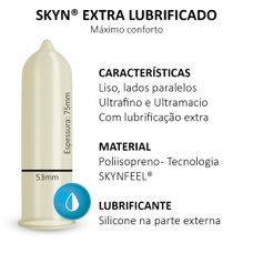 Preservativo Skyn Blowtex Extra Lubrificado com 3 Unidades