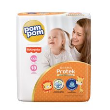 Fralda Pompom Derma Protek Jumbo Tamanho Xxg com 18 Unidades