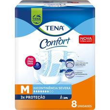 Fralda Geriátrica Tena Confort Tamanho M com 8 Unidades