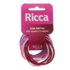 Elástico Para Cabelo Ricca Sem Metal Cores Sortidas 2Mm com 6 Unidades