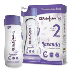 Kit Sabonete Íntimo Líquido Dermafeme Lavanda C/ 2 Unidades 200ml Cada