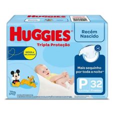 Fraldas Huggies Tripla Proteção Jumbo P 32 Unidades