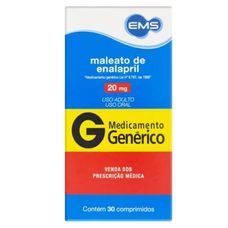 Maleato de Enalapril 20mg Ems com 30 comprimidos