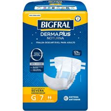 Fralda Geriátrica Bigfral Derma Plus Noturna Tamanho G com 7 Unidades