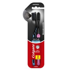 Escova Dental Colgate Slim Soft Black Macia Leve 2 Pague 1
