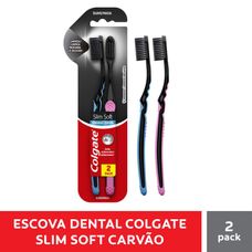Escova Dental Colgate Slim Soft Black Macia Leve 2 Pague 1