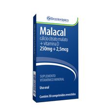 Malacal Brasterapica 250mg+ 2,5mcg com 30 comprimidos