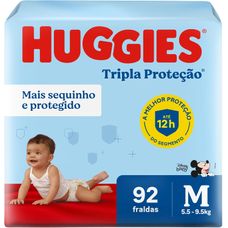 Fralda Huggies Tripla Protecao Disney Baby Hiper M 92 Unidades