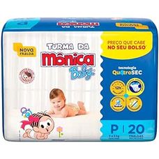 Fralda Turma Da Mônica Baby Jumbinho Tamanho P com 20 Unidades