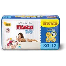 Fralda Descartável Turma Da Mônica Baby Jumbinho Tamanho Xg Com 12 Unidades