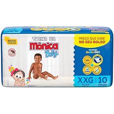 Fralda Descartável Turma Da Mônica Baby Jumbinho Tamanho Xxg Com 10 Unidades
