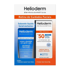 Kit Helioderm Protetor Solar Facial FPS50 50g + Sabonete Líquido Facial Helioderm 50ml