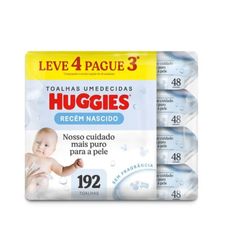 Kit Lenco Umedecido Huggies Puro Natural Leve Mais Por Menos 4 Pacotes 192 Unidades