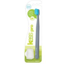 Escova Dental Kess Pro Extra Macia Cores Sortidas com 1 Unidade+ Capa Protetora