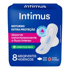 Absorvente Intimus Gel Noturno Seco com Abas 8 Unidades