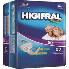 Fralda Geriátrica Higifral Confort Tamanho Xg com 7 Unidades