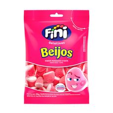 Balas de Gelatina Fini Beijos Morango 100g