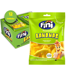 CAIXA FINI BALA GELAT BANANAS 90G - 12 UNID