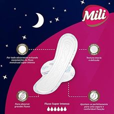 Absorvente Mili Noturno Intenso Suave com Abas Leve16 Pague 14