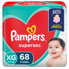 Fralda Pampers Supersec Jumbo Tamanho Xg com 68 Unidades