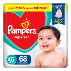 Fralda Pampers Supersec Jumbo Tamanho Xg com 68 Unidades