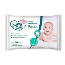 Toalha Umedecida Baby Care com 50 Unidades